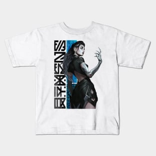 Cyberpunk Warrior Gril Kids T-Shirt